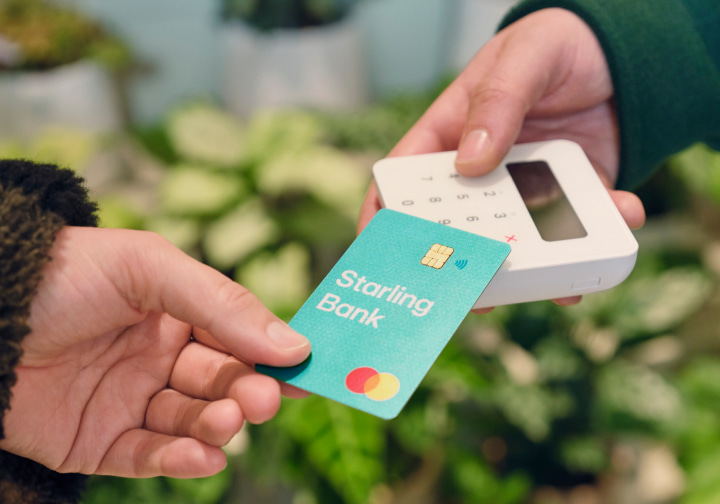 Person using a card reader